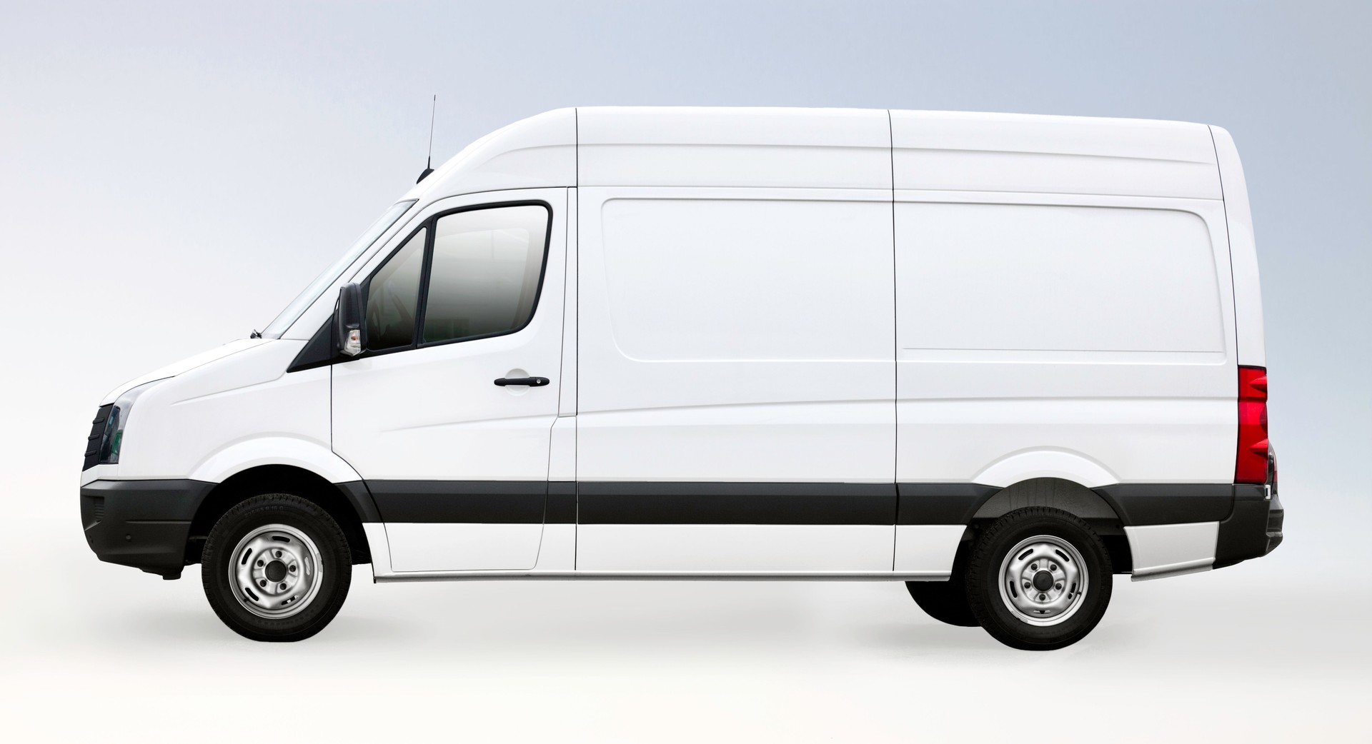 Blank white van with clipping path
